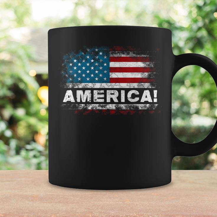 Vintage Merica 4Th Of July Usa Flag Patriotic American Mens Coffee Mug Gifts ideas