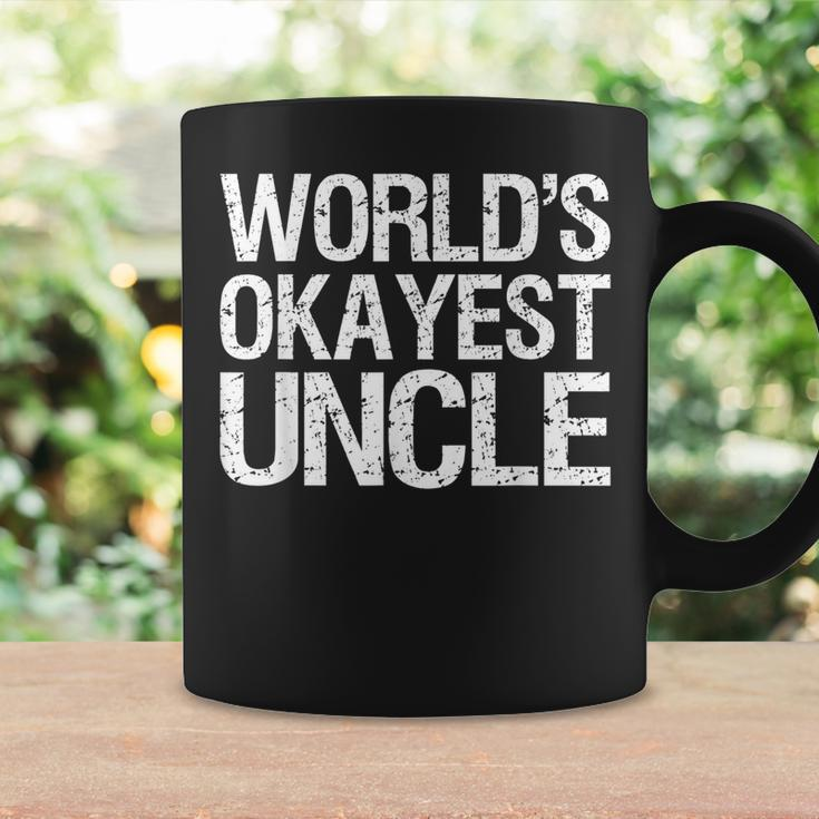 Vintage Retro Funny Uncle Worlds Okayest Uncle Coffee Mug Gifts ideas