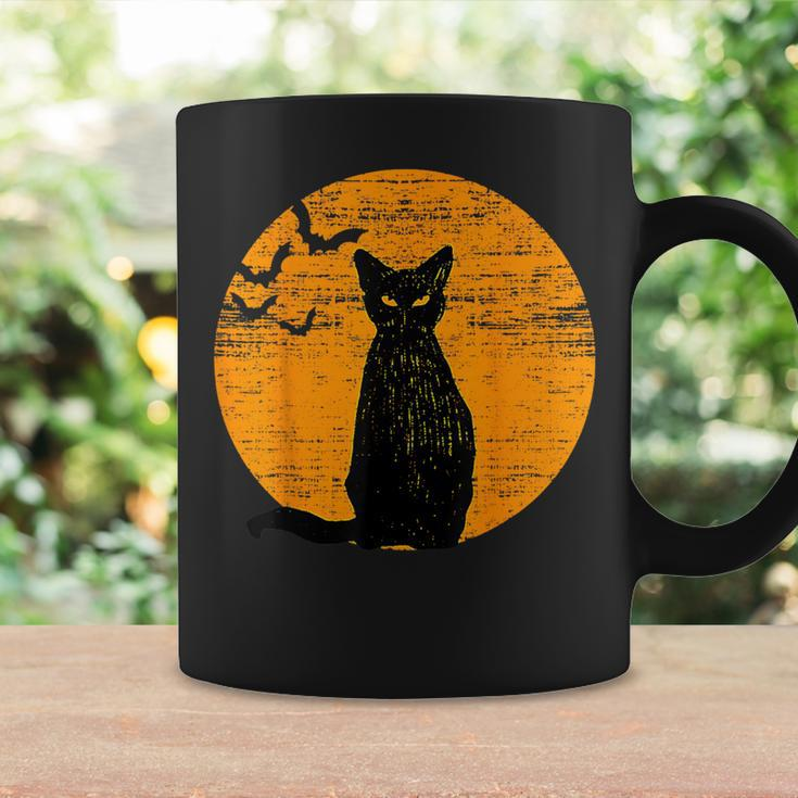 Vintage Scary Halloween Black Cat Costume Retro Moon Cat Mom Coffee Mug Gifts ideas