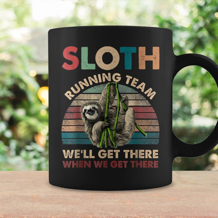 Vintage Sloth Running Team Well Get There Funny Sloth Coffee Mug Gifts ideas