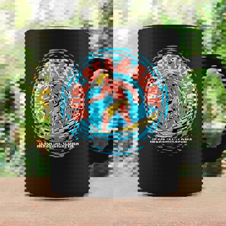 Vintage Sun Sea Surf Hermosa Beach California Retro Surfing Coffee Mug Gifts ideas