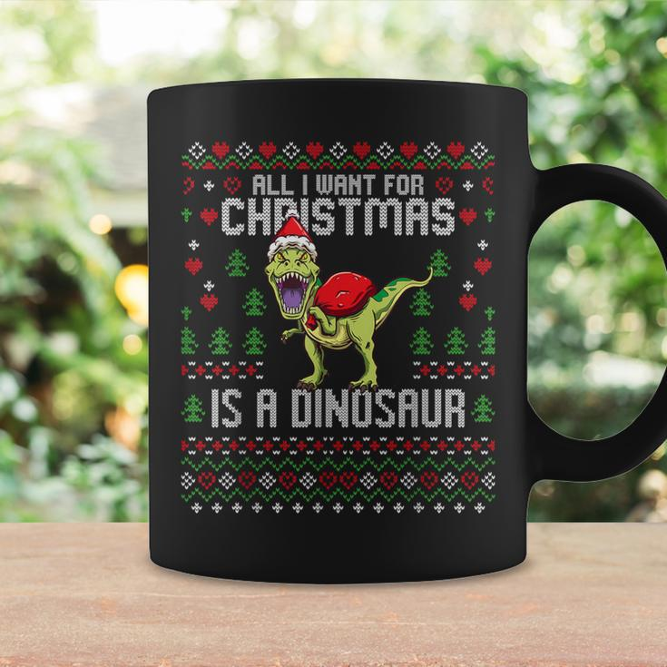 All I Want For Christmas Dinosaur T-Rex Ugly Xmas Sweater Coffee Mug Gifts ideas