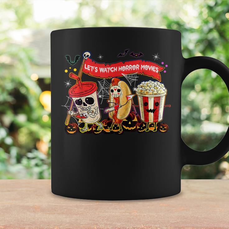 Lets Watch Horror Movies Halloween Ghost Skeleton Coffee Mug Gifts ideas