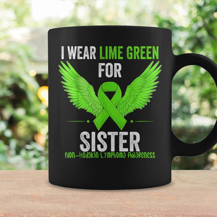 I Wear Lime Green For My Sister Non Hodgkins Lymphoma Ribbon Coffee Mug Gifts ideas