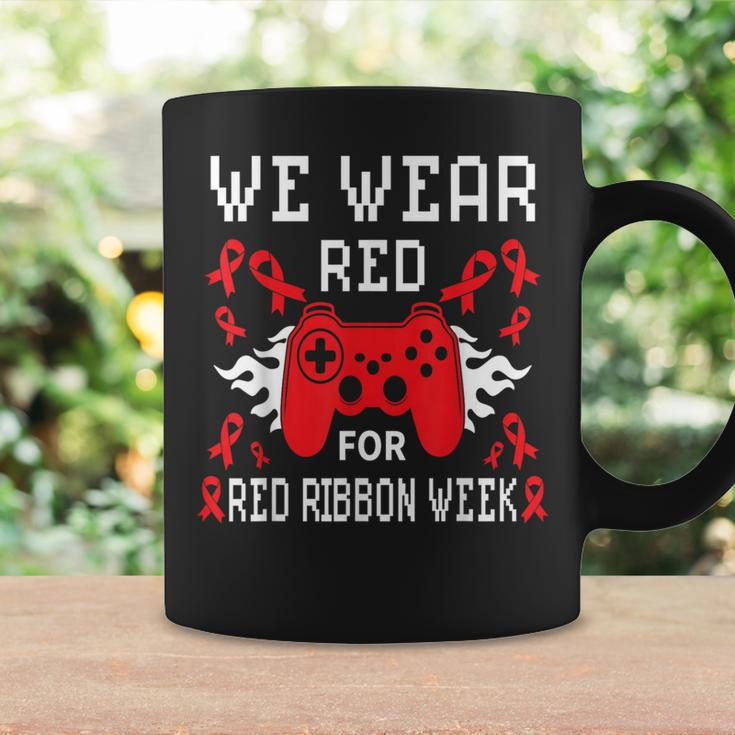 We Wear Red For Red Ribbon Week Awareness Gamer Video Game Coffee Mug Gifts ideas