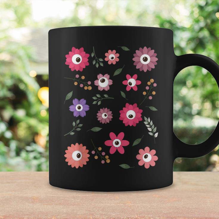 Weirdcore Aesthetic Floral Eyes Pattern Aesthetic Coffee Mug Gifts ideas