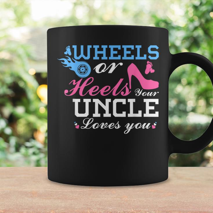 Wheels Or Heels Uncle Loves You Gender Reveal Party Coffee Mug Gifts ideas