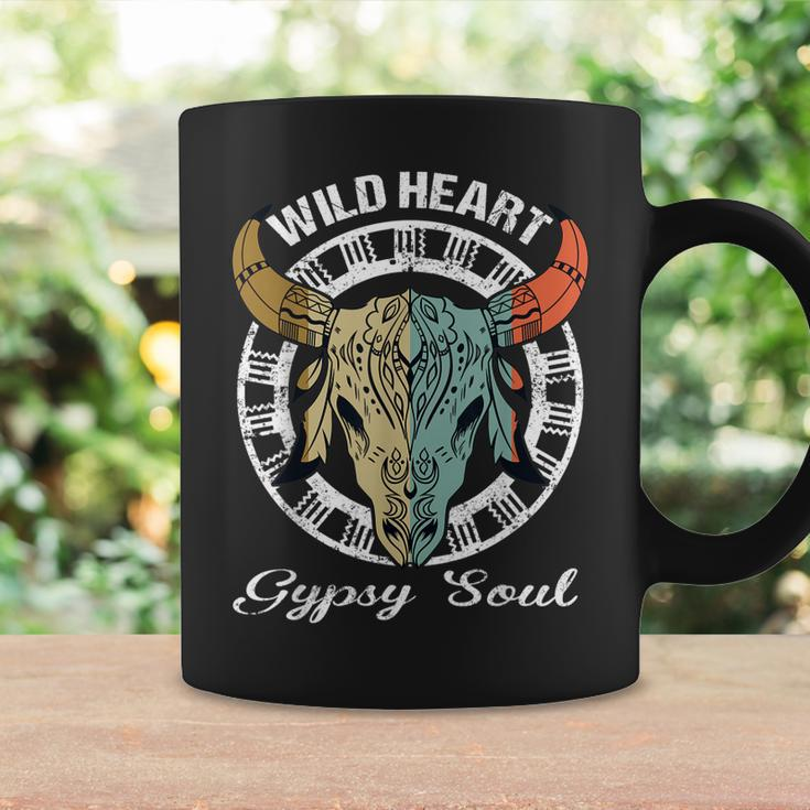 Wild Heart Gypsy Soul Boho Cow Skull Bohemian Art Coffee Mug Gifts ideas