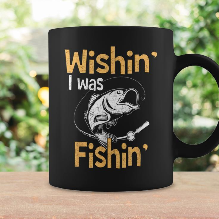 Wishing I Was Fishing Fisherman Coffee Mug