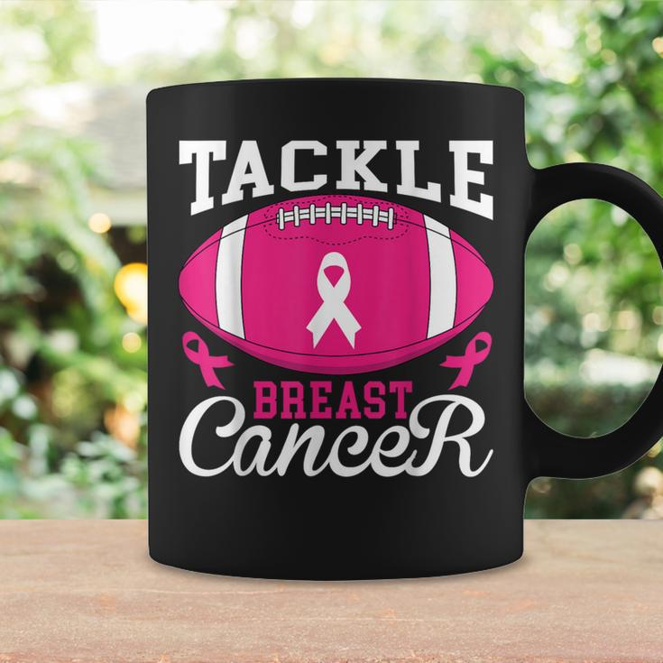 Woman Tackle Football Pink Ribbon Breast Cancer Awareness Coffee Mug Gifts ideas