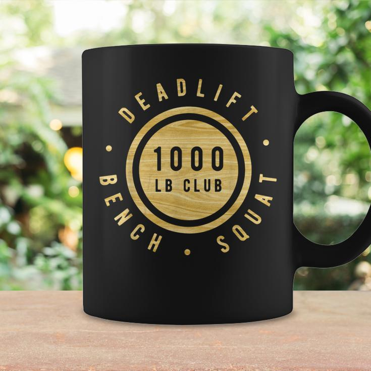 Woodgrain 1000Lb Club Powerlifter Squat Bench Deadlift Coffee Mug Gifts ideas