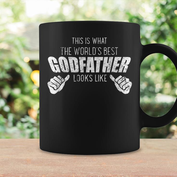 Worlds Best Godfather Uncle Family Distressed Coffee Mug Gifts ideas