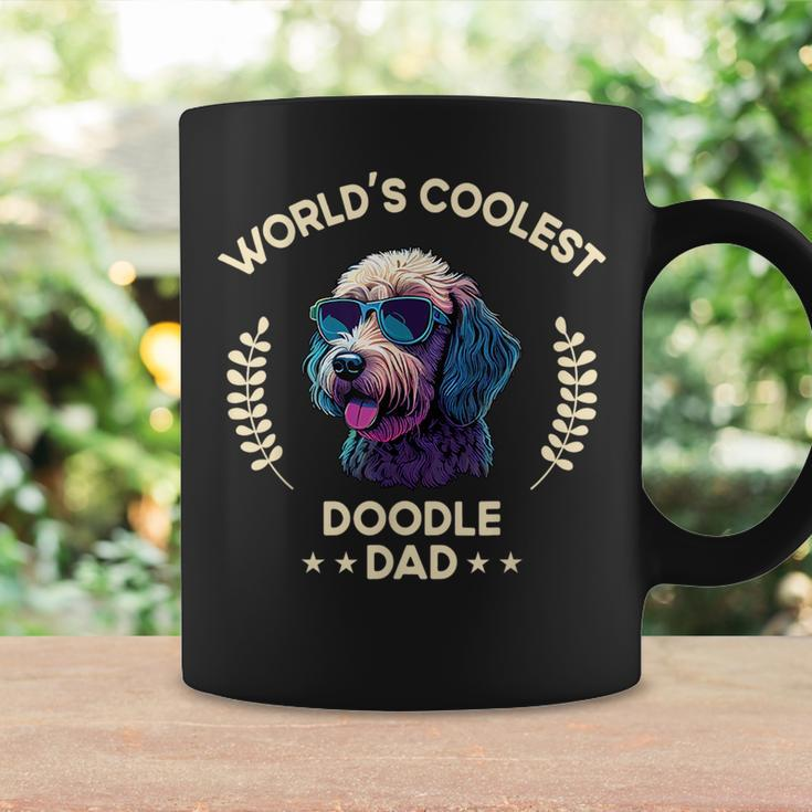 Worlds Coolest Dog Dad Papa - Men Doodle Coffee Mug Gifts ideas
