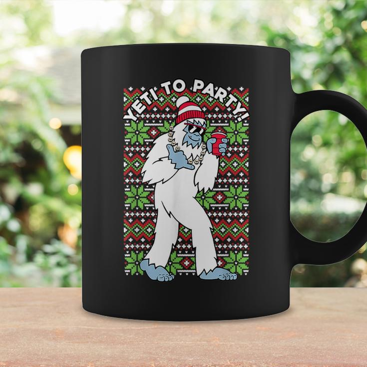 Yeti To The Party Ugly Christmas Sweater Graphic Coffee Mug Gifts ideas