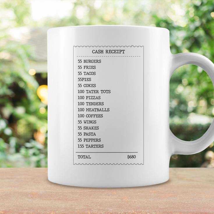 55 Burgers 55 Fries I Think You Should Leave Receipt Design Burgers Funny Gifts Coffee Mug Gifts ideas