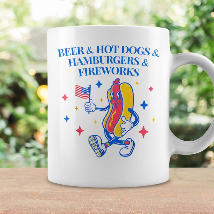 Beer & Hot Dogs & Hamburgers & Fireworks Funny 4Th Of July Coffee Mug Gifts ideas