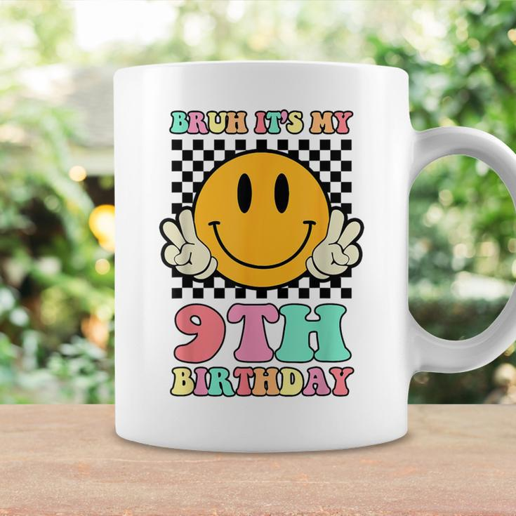 Bruh It's My 9Th Birthday Hippie Smile Face 9 Years Old Coffee Mug Gifts ideas