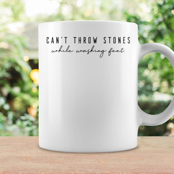 Cant Throw Stones While Washing Feet Christian Bible Verse Coffee Mug Gifts ideas
