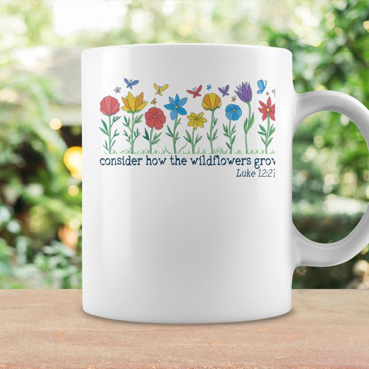 Consider How The Wildflowers Grow Luke 1227 Retro Christian Coffee Mug Gifts ideas
