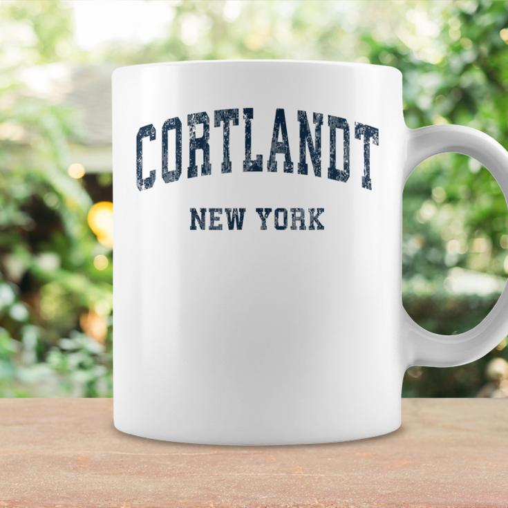 Cortlandt New York Ny Vintage Varsity Sports Navy Coffee Mug Gifts ideas
