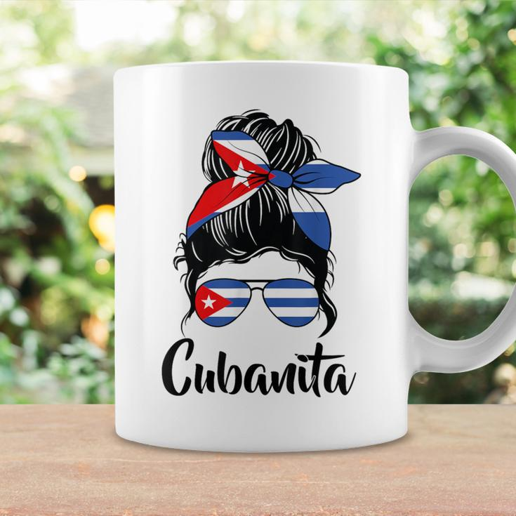 Cubanita Messy Bun Cubanita Cuban Flag Messy Hair Woman Bun Coffee Mug Gifts ideas