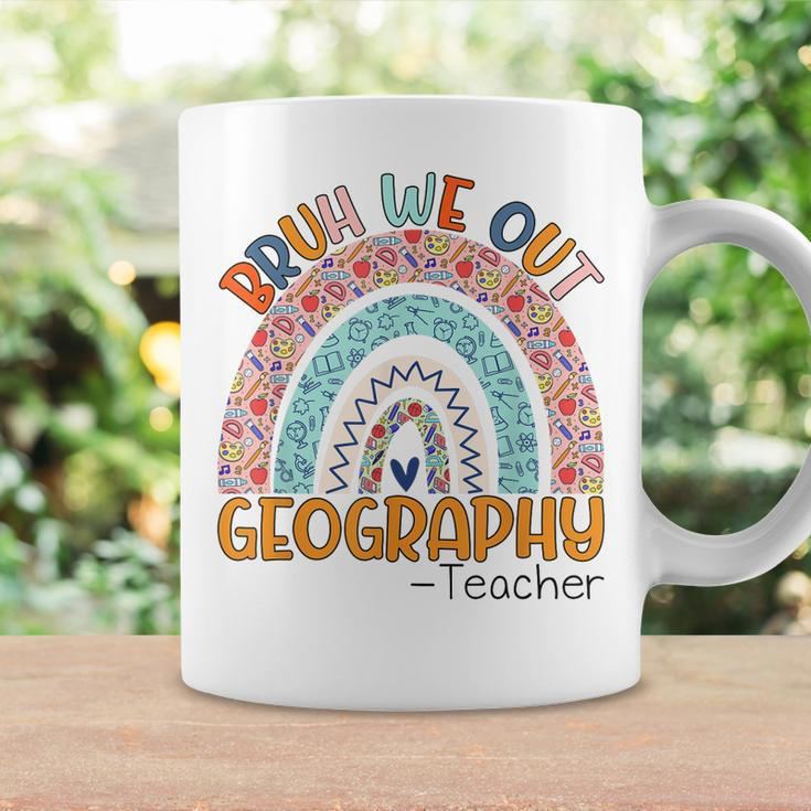 Cute Bruh We Out Teachers Summer Geography Teacher Rainbow Coffee Mug Gifts ideas
