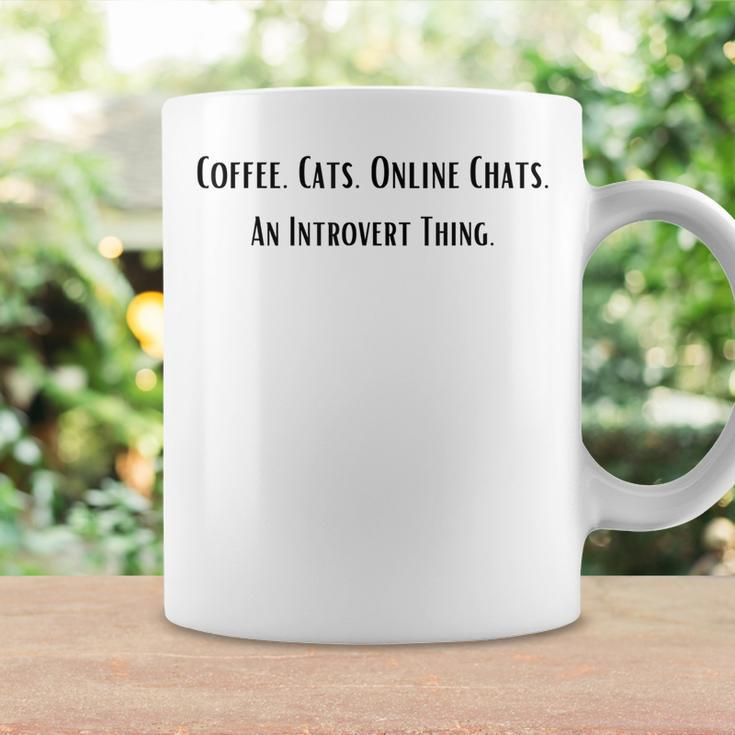 Cute Coffee Cat Lovers Mom Dad Introvert Life Black LetterGifts For Mom Funny Gifts Coffee Mug Gifts ideas