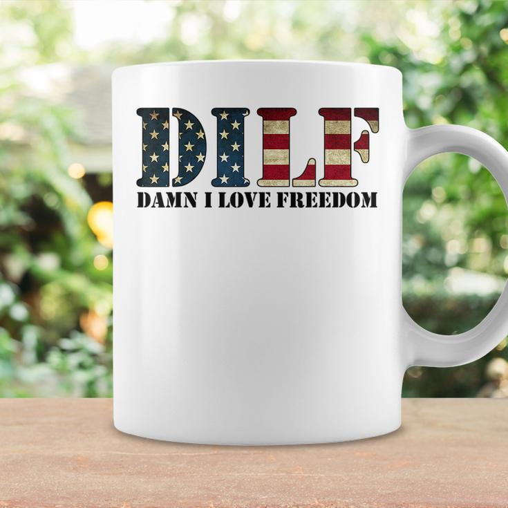 Dilf Damn I Love Freedom Funny Patriotic Usa Flag Coffee Mug Gifts ideas