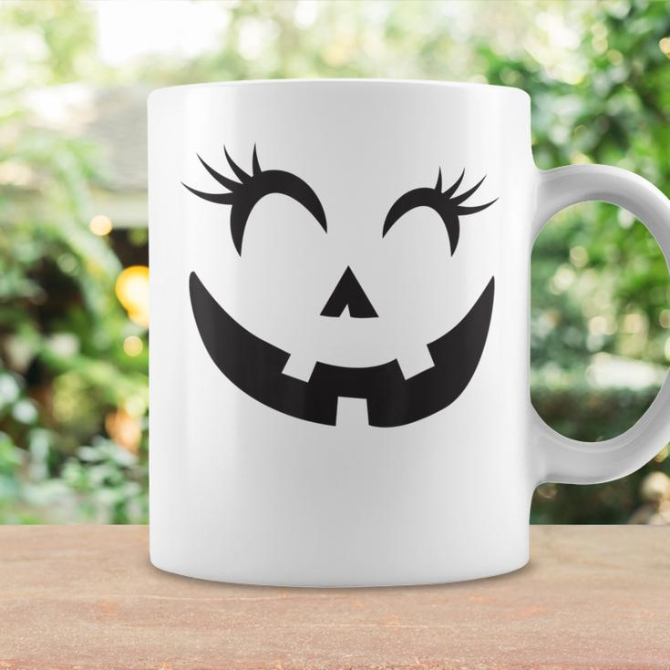 Eyelashes Halloween Outfit Pumpkin Face Costume Coffee Mug Gifts ideas
