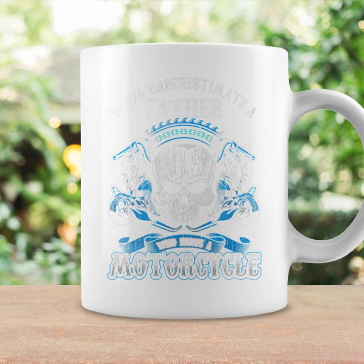 Father Dad Biker Never Underestimate Motorcycle Skull Coffee Mug Gifts ideas
