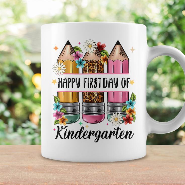 First Day Kindergarten Teacher Leopard Pencil Back To School Coffee Mug Gifts ideas