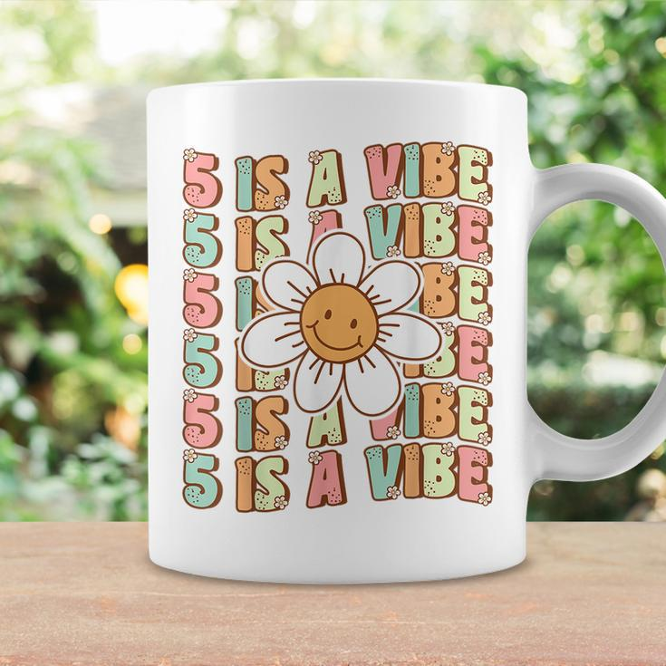 Five Is A Vibe Cute Groovy 5Th Birthday Party Daisy Flower Coffee Mug Gifts ideas
