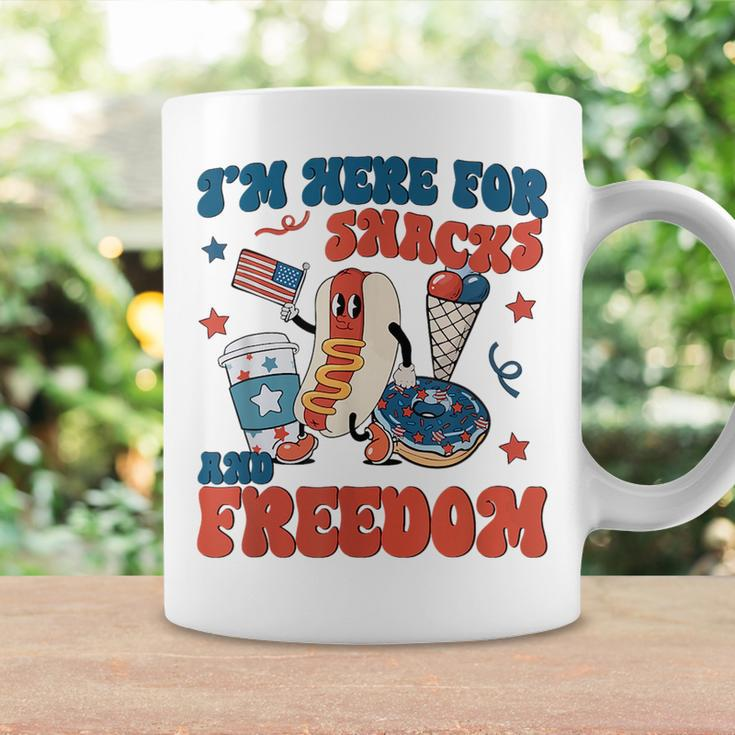 Funny Hot Dog Im Here For The Snacks And Freedom 4Th July Freedom Funny Gifts Coffee Mug Gifts ideas