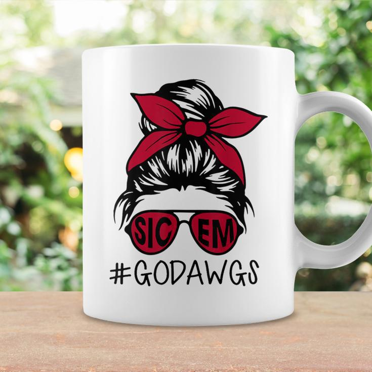Georgia Girls Moms Georgia Messy Bun Hair Sic Em Coffee Mug Gifts ideas