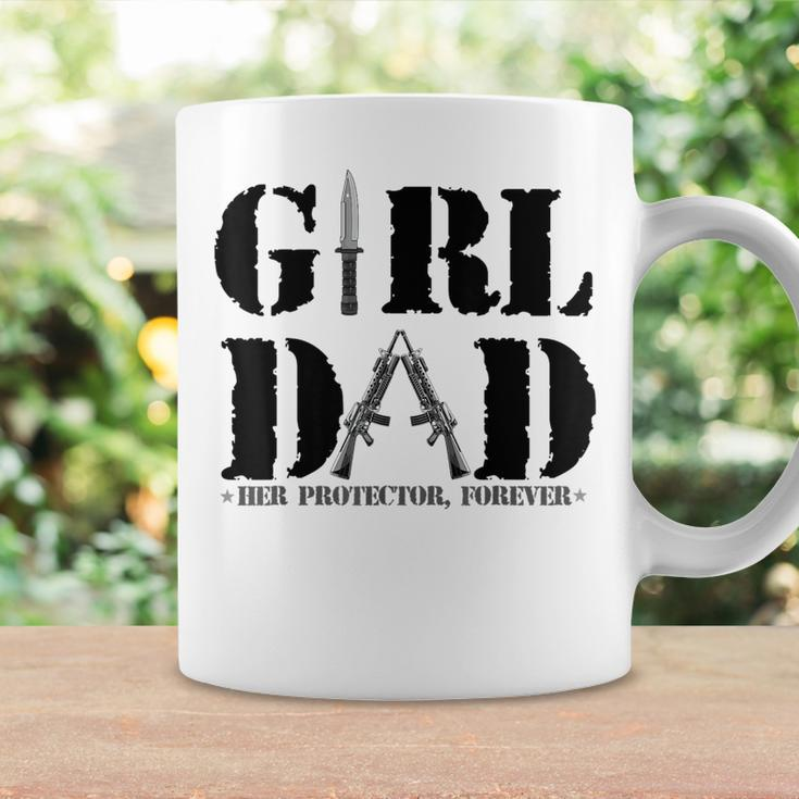 Girl Dad Her Protector Forever Funny Father Of Girls Daughte Coffee Mug Gifts ideas