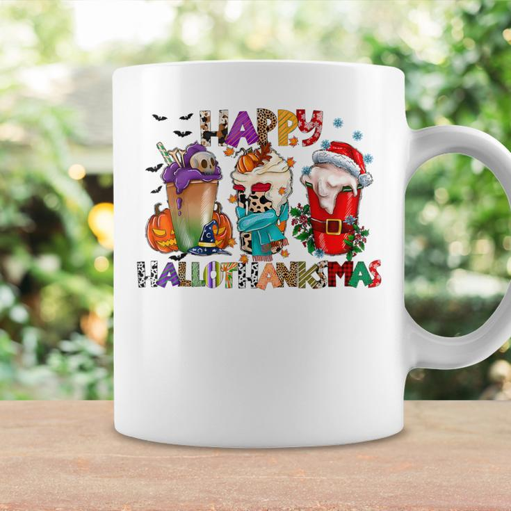 Happy Hallothanksmas Merry Christmas Thanksgiving Halloween Coffee Mug Gifts ideas