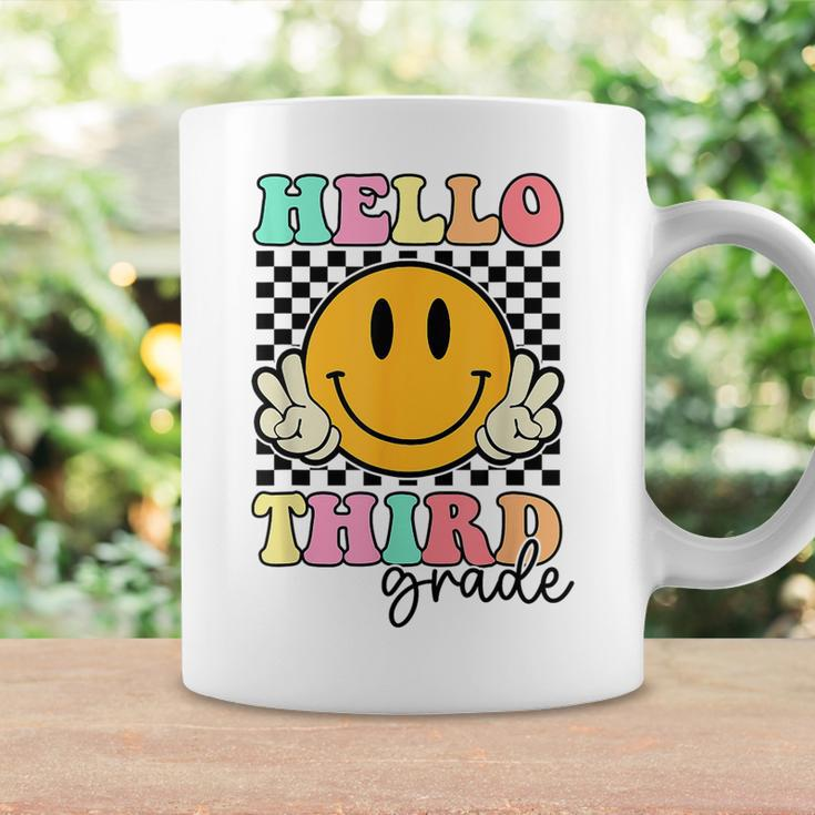 Hello Third Grade Groovy Retro First Day Back To School Coffee Mug Gifts ideas