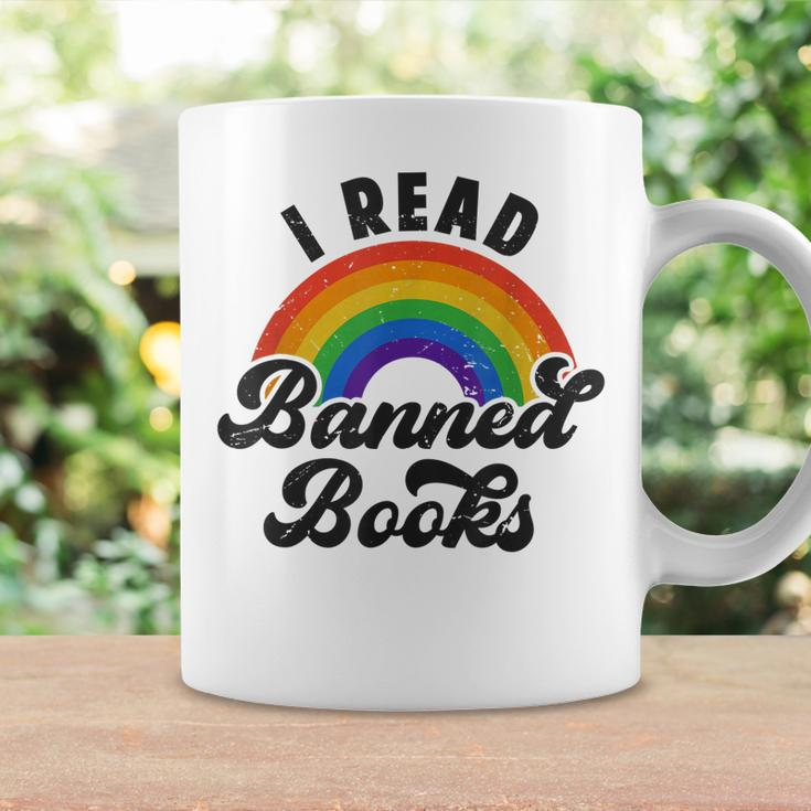 I Read Banned Books Retro Literature Rainbow Reading Vintage Coffee Mug Gifts ideas