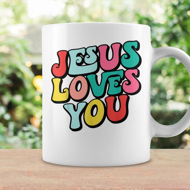 Jesus Loves You Retro Vintage Style Graphic Womens Coffee Mug Gifts ideas