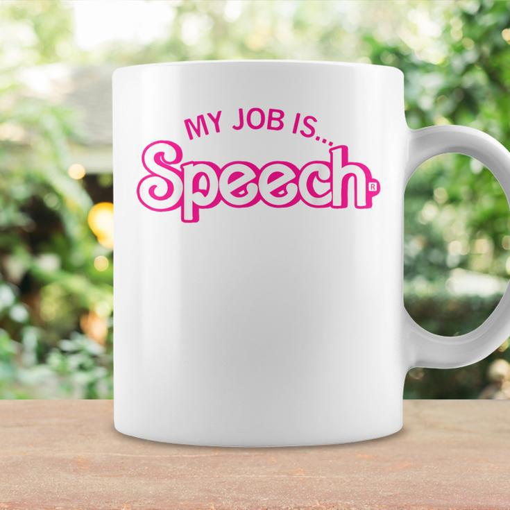 My Job Is Speech Retro Pink Style Speech Therapist Slp Coffee Mug Gifts ideas