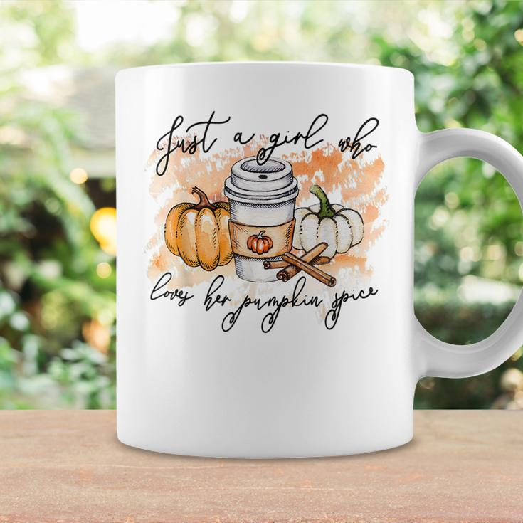 Just A Girl Who Loves Fall Pumpin Spice Latte Autumn Coffee Mug Gifts ideas