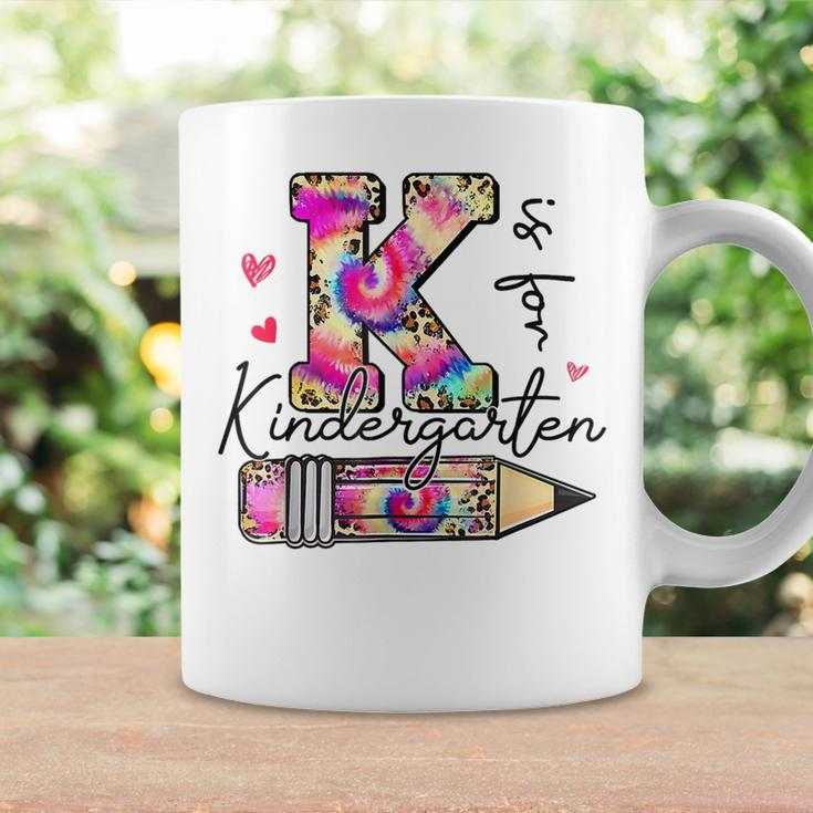 K Is For Kindergarten Teacher Tie Dye Leopard Back To School Coffee Mug Gifts ideas