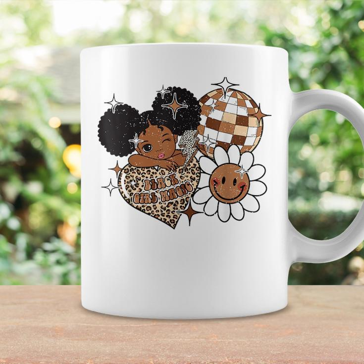 Kids Black Girl Magic Melanin History Girls Afro Puffs Retro Coffee Mug Gifts ideas