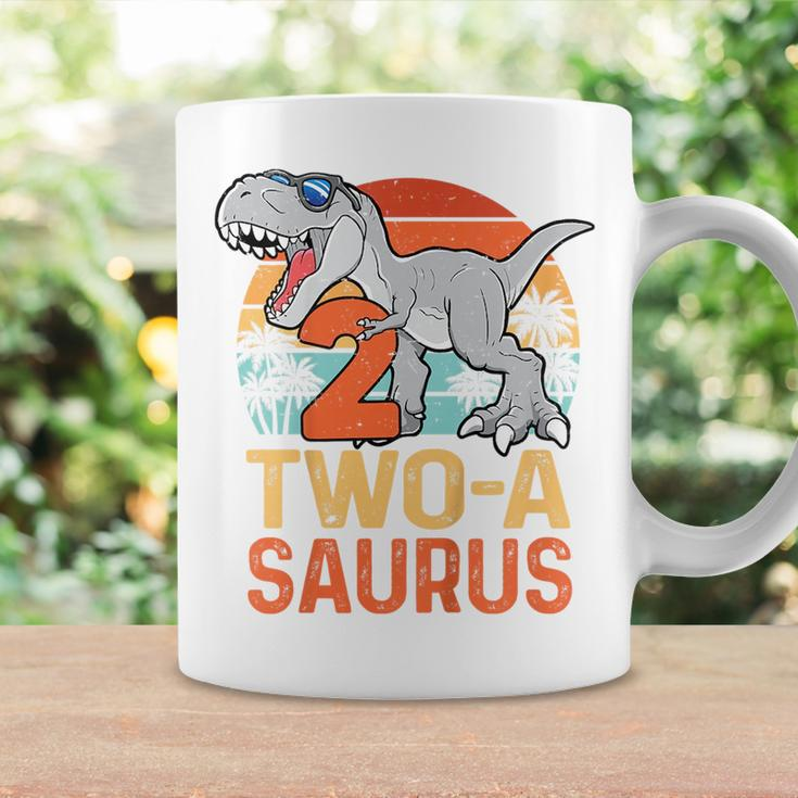 Kids Two A Saurus Rex 2Nd Birthday Dinosaur 2 Year Old Boys Coffee Mug Gifts ideas
