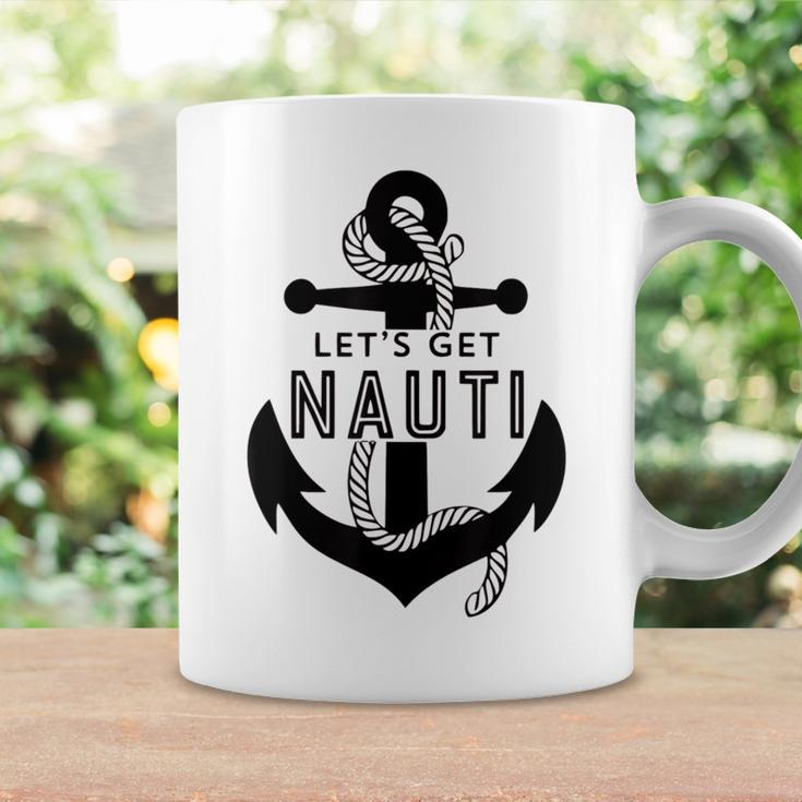 Lets Get Naughty Funny Nautical Sailing Anchor Quote Coffee Mug Gifts ideas