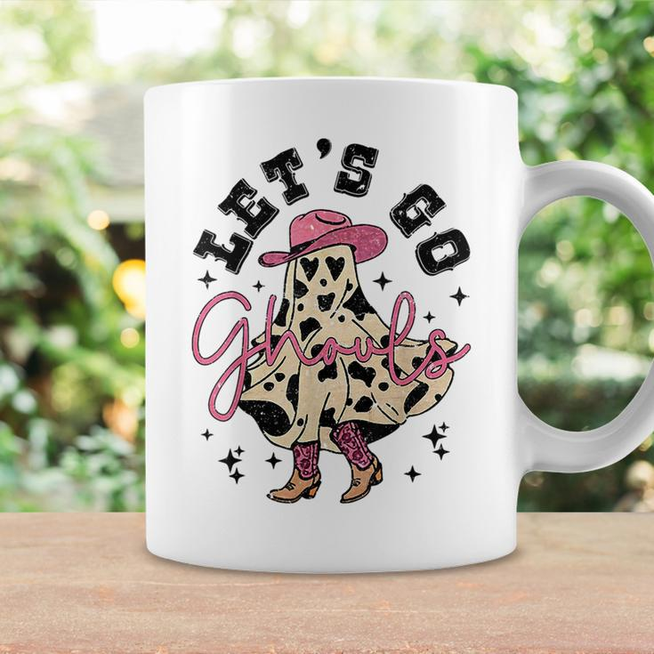 Let's Go Ghouls Cute Ghost Cowgirl Western Halloween Coffee Mug Gifts ideas