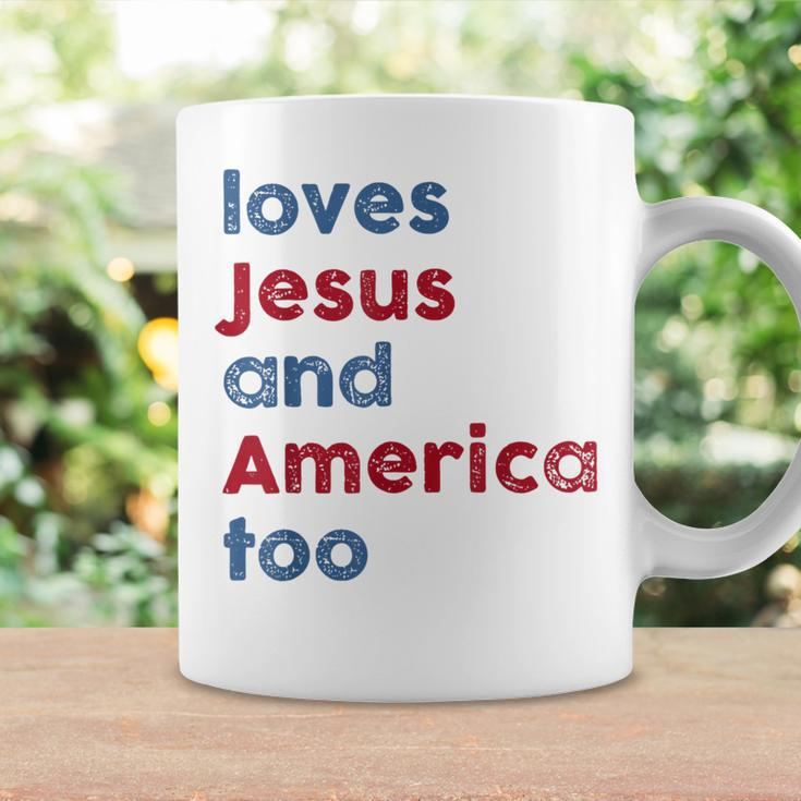 Loves Jesus And America Too God Christian Fourth 4Th Of July Coffee Mug Gifts ideas