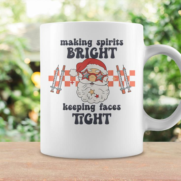 Making Spirits Bright Keeping Faces Tight Santa Christmas Coffee Mug Gifts ideas
