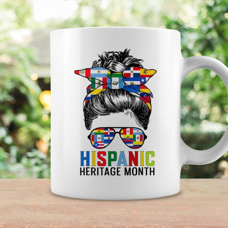 National Hispanic Heritage Month Messy Bun Latin Flags Coffee Mug Gifts ideas