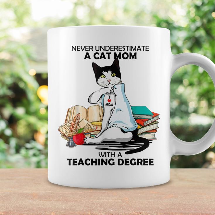 Never Underestimate A Cat Mom With A Teaching Degree Gift Coffee Mug Gifts ideas